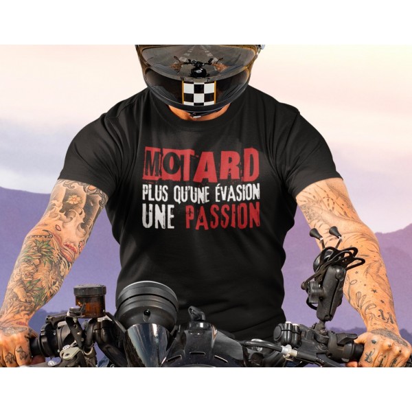 T-shirt moto homme Motard plus qu'une passion