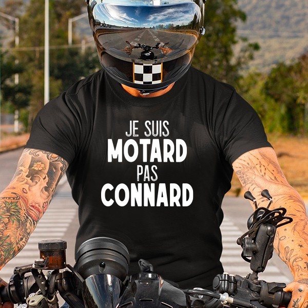 Tee Shirt Homme Col V Stanley PRESENTER Pas le temps j'ai moto, motard idée  cadeau - Tunetoo