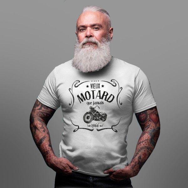 T-shirt moto personnalisable Vieux motard que jamais